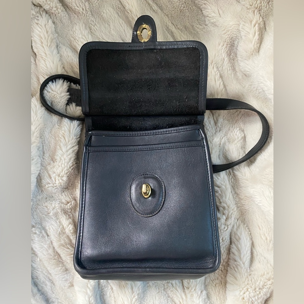 Vintage Coach Black Leather Murphy Crossbody Bag 9930 - Picture 9 of 13